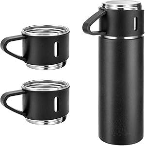 Stainless Steel Vaccum Flask Bottle with 3 Cups Insulated Mug with